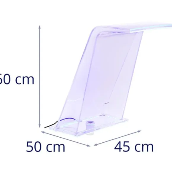 Vandfaldstud med LED-belysning 45 cm, vandgennemstrømning 395 mm