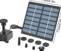 Vandfontæne med solceller og 6 sprinklerhoveder Dyser-Solar springvandspumpe