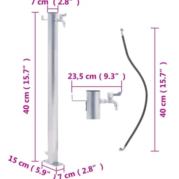 Vandingsartikler - Living vandsøjle 40 cm rund rustfrit stål