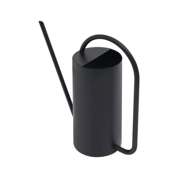 Vandkande - Rustfrit stål 201 - Lang tud - 1,4 L - Til stue- og hængeplanter - Bund Ø10 cm - Sort