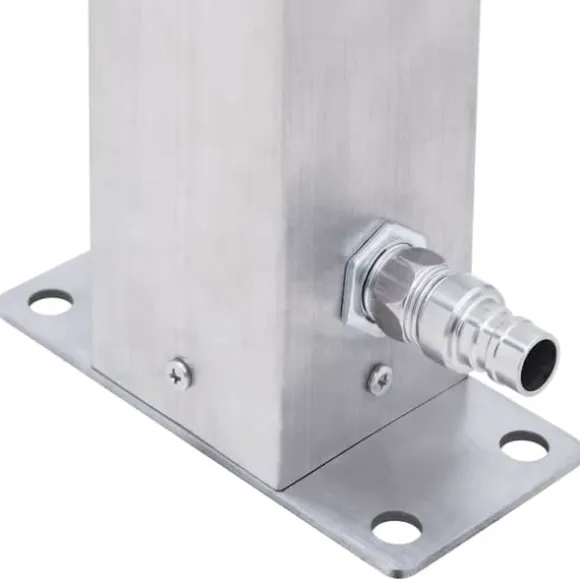 Vandsøjle i rustfrit stål - 60 cm firkantet | Farve: Sølv | Størrelse: 60 cm