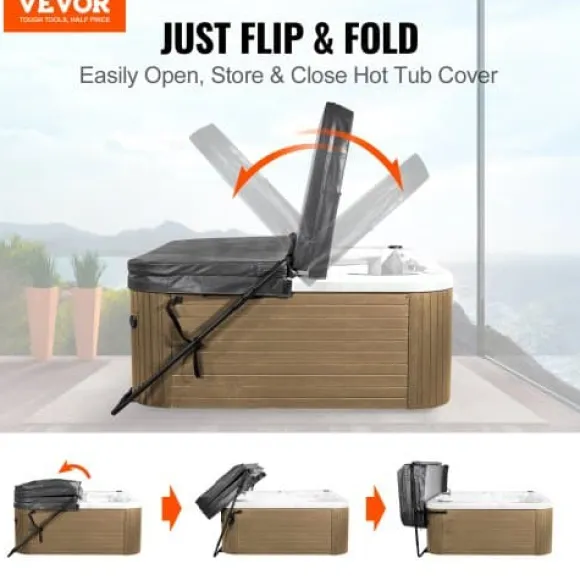 Varmtvandskar Coverløfter, Justerbar, 80x160x125 cm, Sort, Aluminium