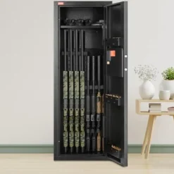Våbenskab, 6-8 rifler, 48x35x132 cm, stål, opbevaring