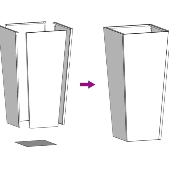 Vejrbestandig havekrukke i stål - Plantekasse | Størrelse: 35x35x75 cm | Farve: Brun