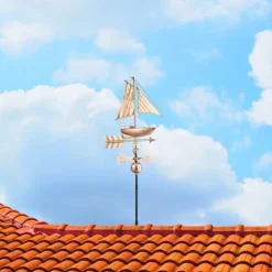 Vejrhane, Skibsdesign, 144x60x46 cm, Kobber