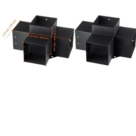 VEVOR Pergola Beslag Sæt, Holdbar Stål Konstruktion, Nem Solskærm Installation,2 stk 6x6tommer