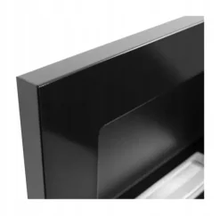 Væghængt biopejs med glas 65x40x12 cm Flammeregulering Sort højglans
