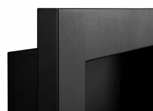 Væghængt biopejs med glas 65x40x12 cm Slank sort struktureret mat