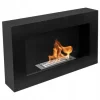 Væghængt biopejs 65x40x12 cm Box Sort strukturmat