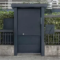 Væghængt postkasse med udsigtsvindue og lås, antracit