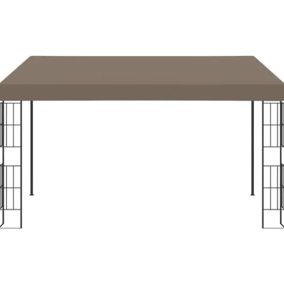 Vægmonteret pavillon 4x3 m stof gråbrun - Væghængt Pavillon - Væghængte Pavilloner - Home & Living