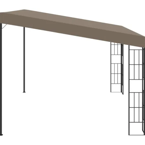 Vægmonteret pavillon 4x3 m stof gråbrun - Væghængt Pavillon - Væghængte Pavilloner - Home & Living