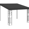 Vægmonteret pavillon 3x3x2,5 m - Havepavillon | Farve: Antracitgrå