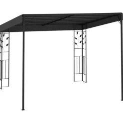 Vægmonteret pavillon 3x3x2,5 m - Havepavillon | Farve: Antracitgrå