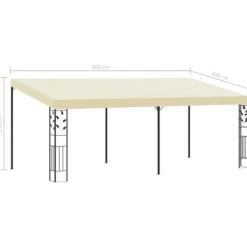 Vægmonteret pavillon 6x3x2,5 m cremefarvet - Markise - Markiser - Home & Living