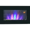 Vægpejs 1000/2000 W med LED-flammeeffekt i 7 farver, fjernbetjening, sort