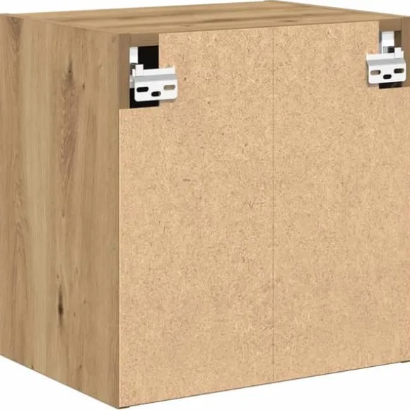 Vægskab til garage - Stabilt konstrueret træ | Farve: Natur | Størrelse: 80x30x90 cm