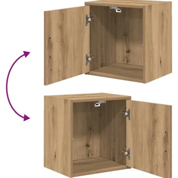 Vægskab til garage - Stabilt konstrueret træ | Farve: Natur | Størrelse: 80x30x90 cm