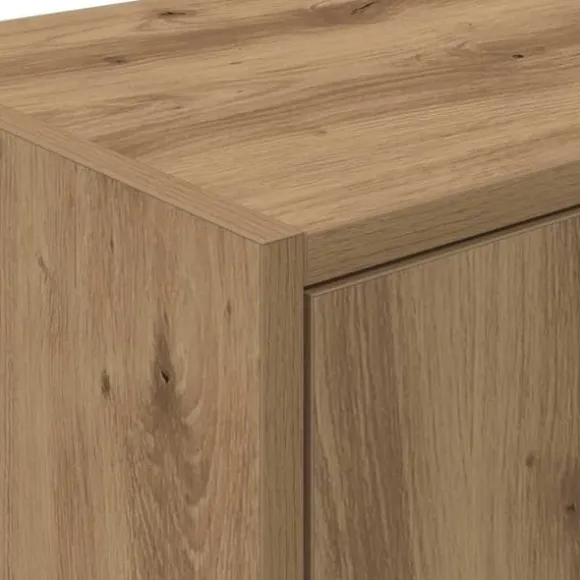 Vægskab til garage - Stabilt konstrueret træ | Farve: Natur | Størrelse: 80x30x90 cm