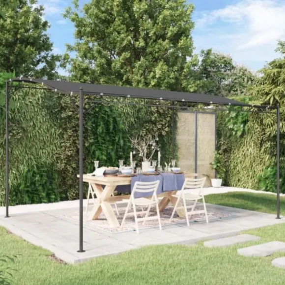 vidaXL baldakin 4x3 m 180 g/m² stof og stål antracitgrå - Festtelte & havepavilloner