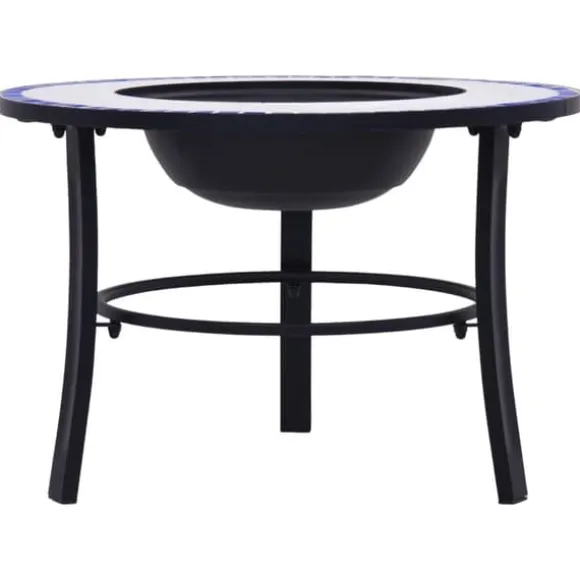 vidaXL bålfad mosaik 68 cm keramik blå og hvid - Ildsteder
