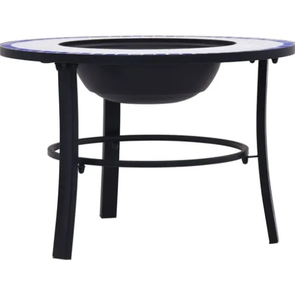 vidaXL bålfad mosaik 68 cm keramik blå og hvid - Ildsteder