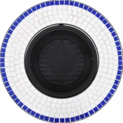 vidaXL bålfad mosaik 68 cm keramik blå og hvid - Ildsteder