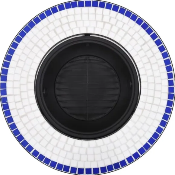 vidaXL bålfad mosaik 68 cm keramik blå og hvid - Ildsteder