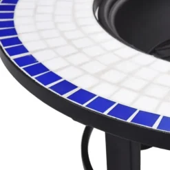 vidaXL bålfad mosaik 68 cm keramik blå og hvid - Ildsteder