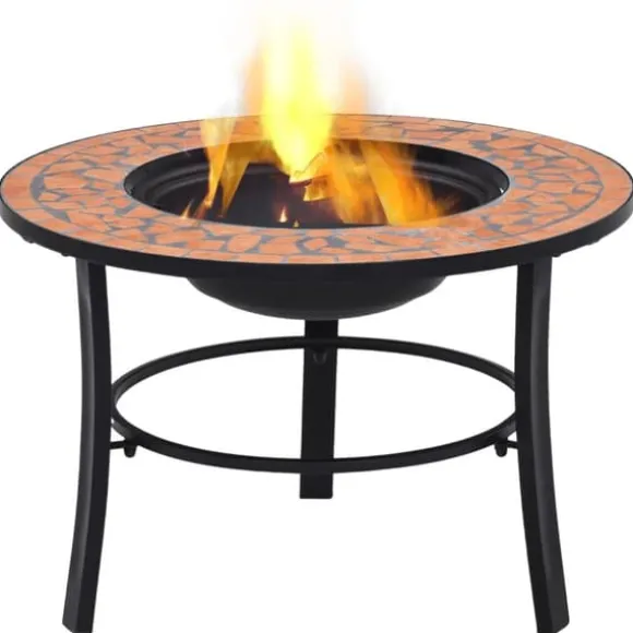 vidaXL bålfad mosaik 68 cm keramik terracottafarvet - Ildsteder