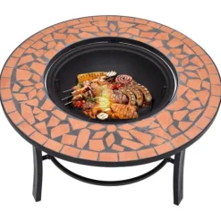 vidaXL bålfad mosaik 68 cm keramik terracottafarvet - Ildsteder