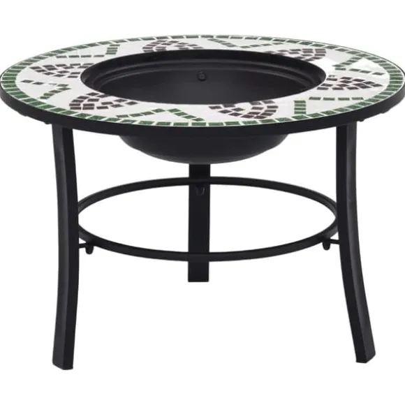 vidaXL bålfad mosaik 68 cm keramik grøn - Ildsteder