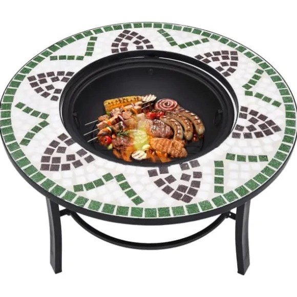 vidaXL bålfad mosaik 68 cm keramik grøn - Ildsteder