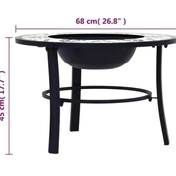 vidaXL bålfad mosaik 68 cm keramik grøn - Ildsteder
