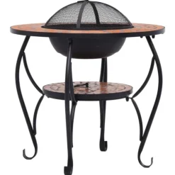 vidaXL bålfad mosaik 68 cm keramik terracottafarvet - Ildsteder