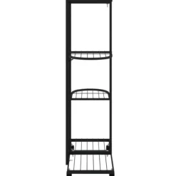 vidaXL blomsterstativ 4 niveauer med hjul 44x23x80 cm jern sort - Planteborde