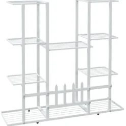 vidaXL blomsterstativ 94,5x25x89 cm jern hvid - Planteborde