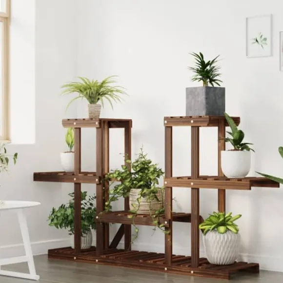 vidaXL blomsterstativ 110x25x73 cm massivt fyrretræ - Planteborde
