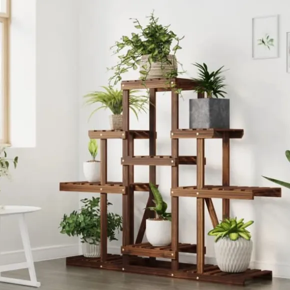vidaXL blomsterstativ 110x25x98 cm massivt fyrretræ - Planteborde