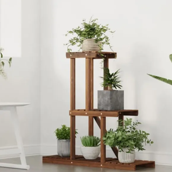 vidaXL blomsterstativ 81x25x75,5 cm massivt fyrretræ - Planteborde
