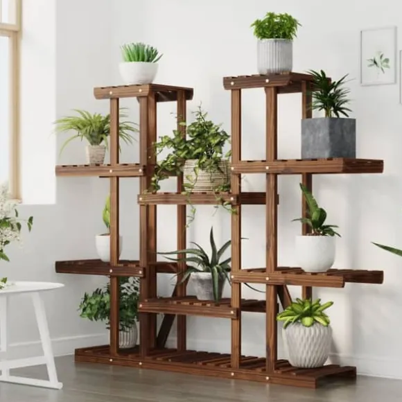vidaXL blomsterstativ 110x25x110,5 cm massivt fyrretræ - Planteborde