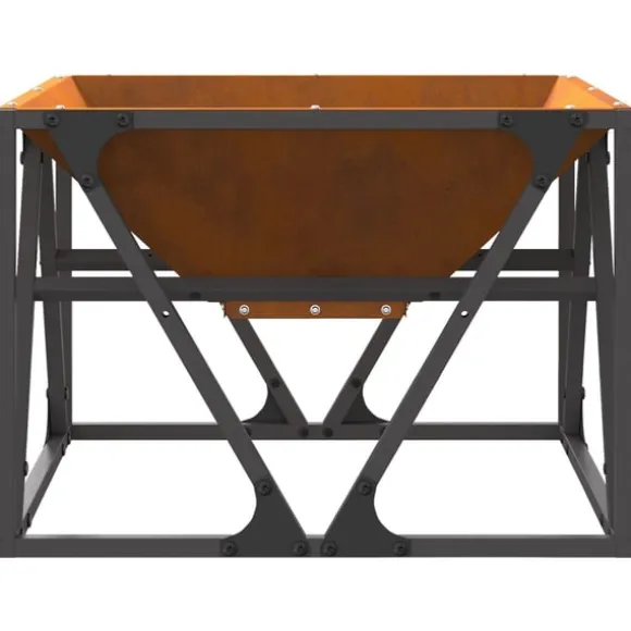 vidaXL Bålsted Brun 50 x 50 x 35 cm Forvitret stål