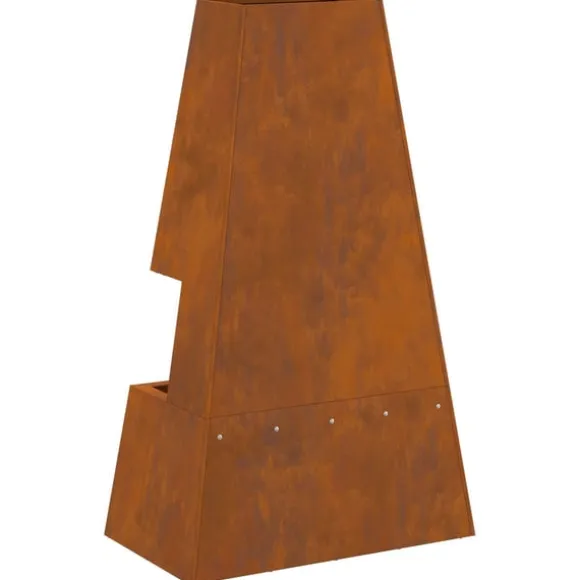 vidaXL Bålsted Brun 60 x 35 x 100 cm Forvitret stål