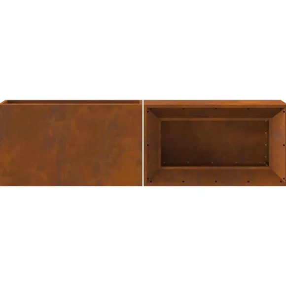 vidaXL Bålsted Brun 160 x 45 x 35 cm Forvitret stål