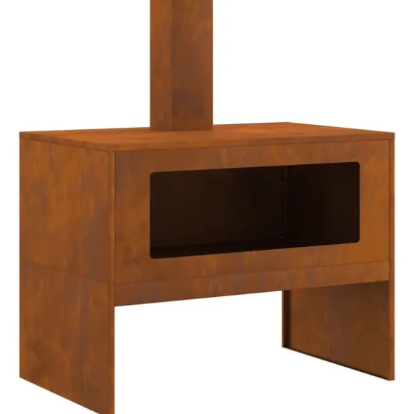 vidaXL Bålsted Brun 80 x 50 x 96 cm Forvitret stål