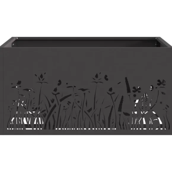 vidaXL Bålsted Sort 60 x 60 x 30 cm Koldvalset stål