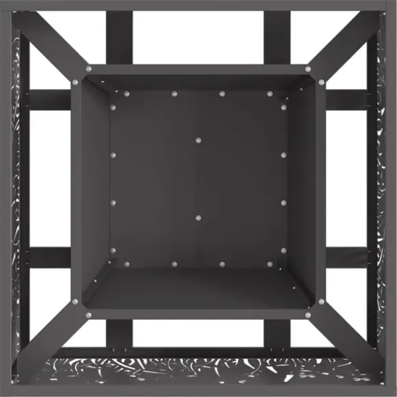 vidaXL Bålsted Sort 60 x 60 x 30 cm Koldvalset stål