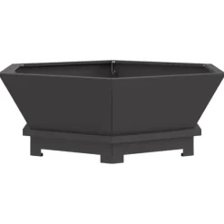 vidaXL Bålsted Sort 75 x 75 x 28 cm Koldvalset stål