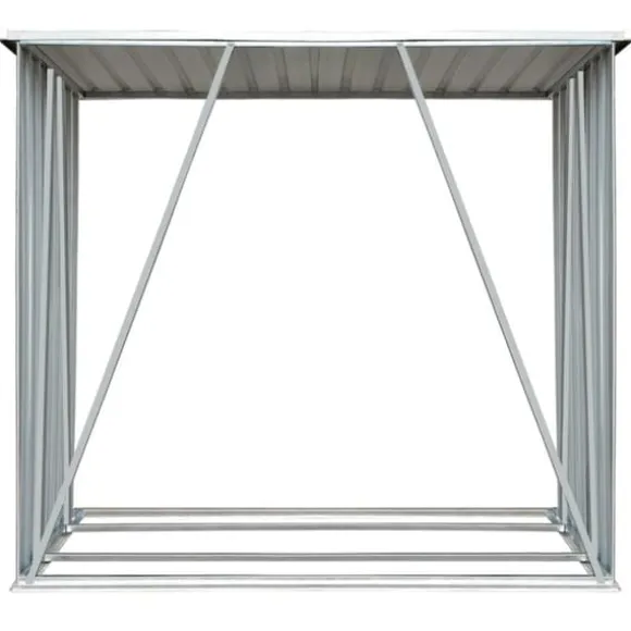 vidaXL brændeskur til haven 163x83x154 cm galvaniseret stål brun - Brændekurve – tilbehør