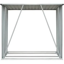 vidaXL brændeskur til haven galvaniseret stål 163 x 83 x 154 cm grå